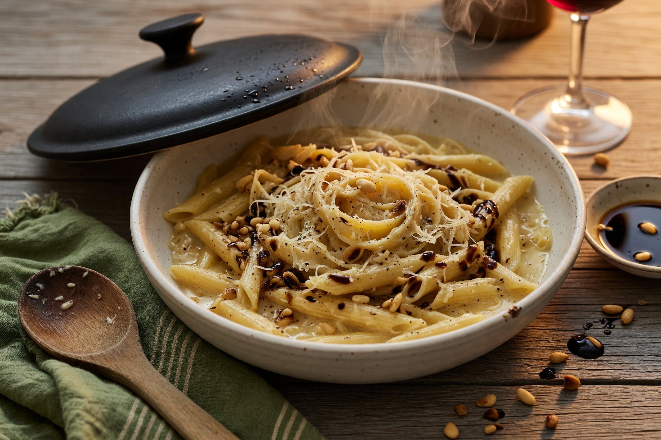 Place a lid on this and let simmer for 10 minutes or until most the broth is abs while preparing One Pot Garlic Parmesan Pasta