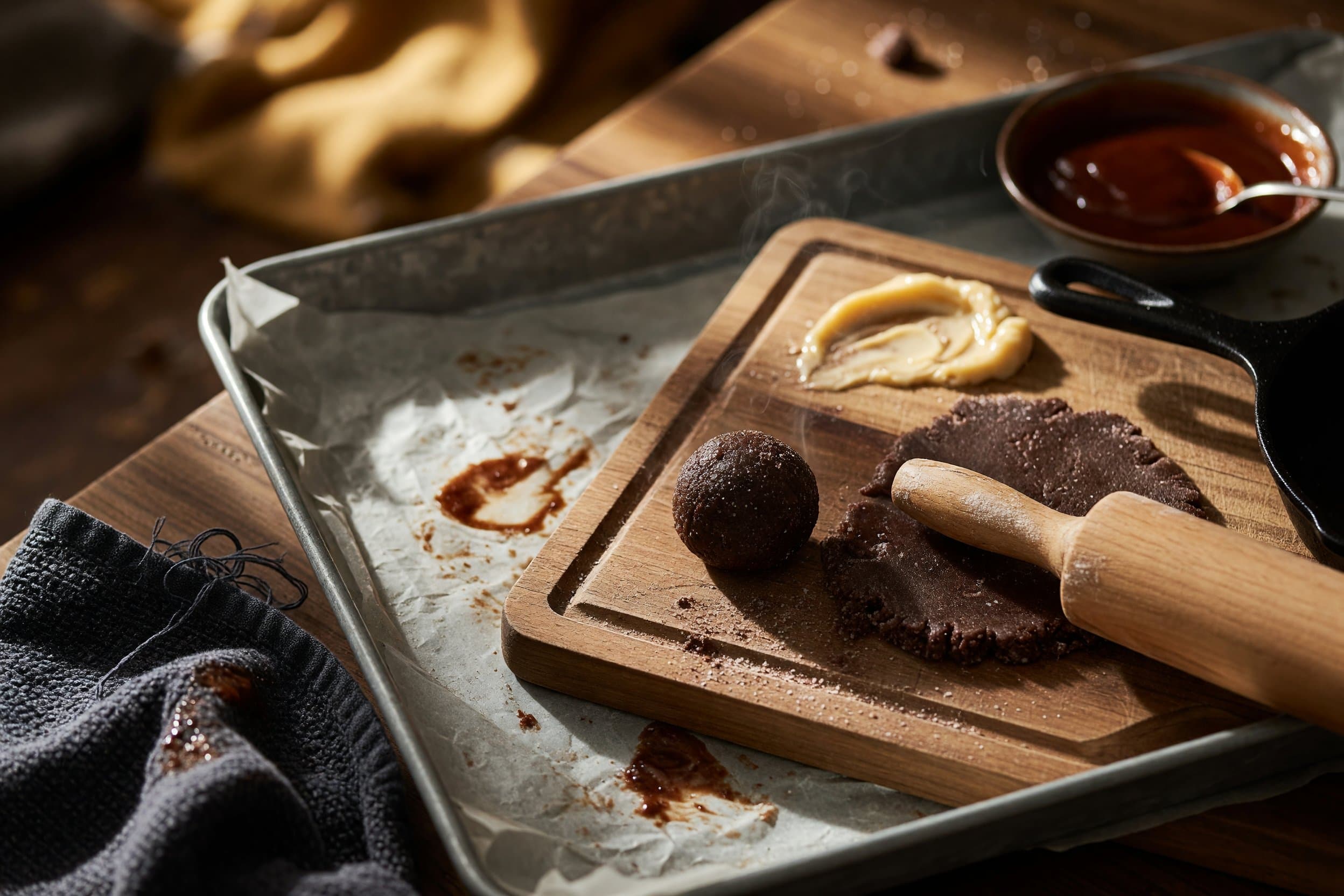 Roll your cookie dough into small 1 while preparing Chewy Chocolate Sugar Cookies