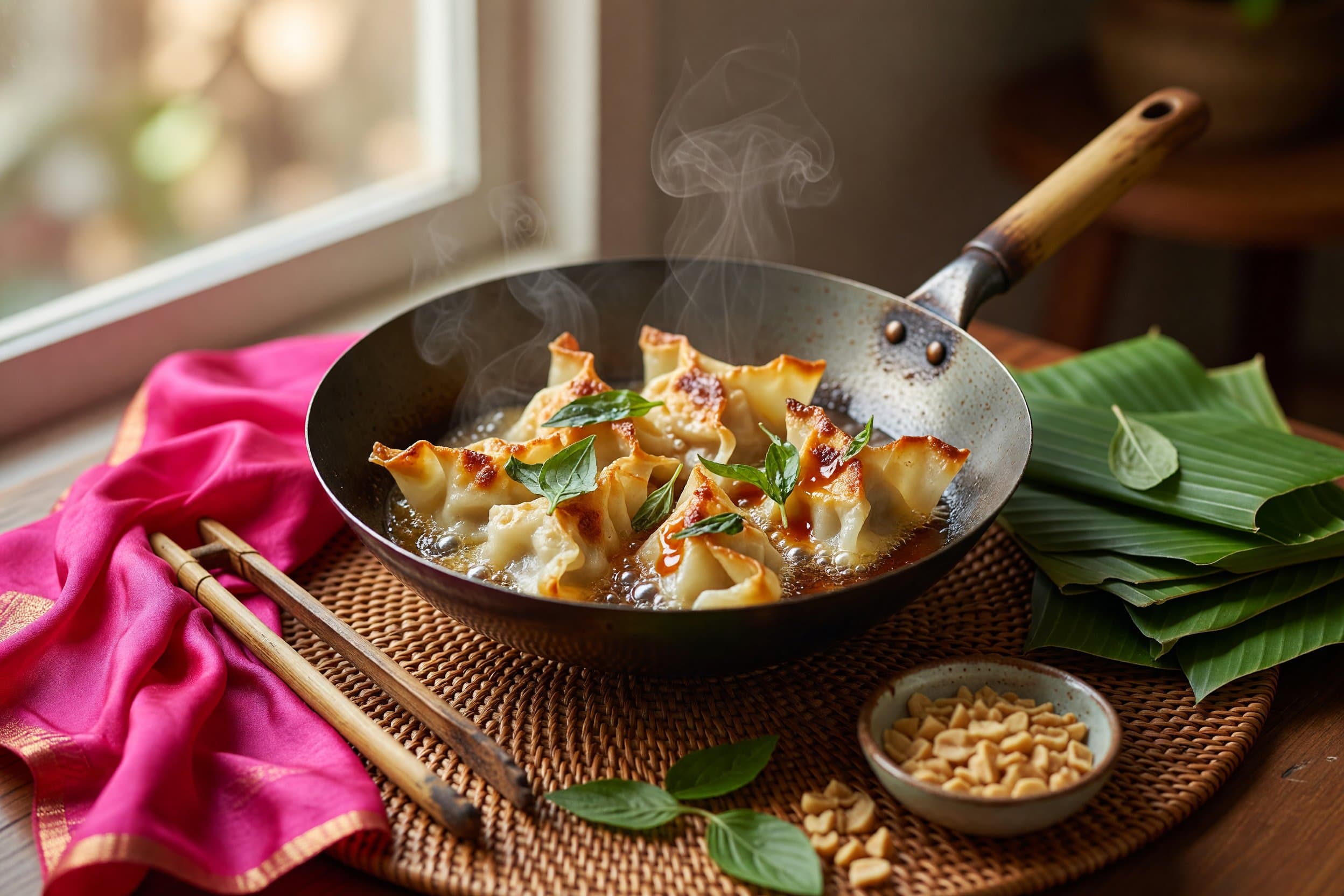 Preheat oil to 350°F and fry for 2-3 minutes or until golden brown while preparing Crab Rangoons