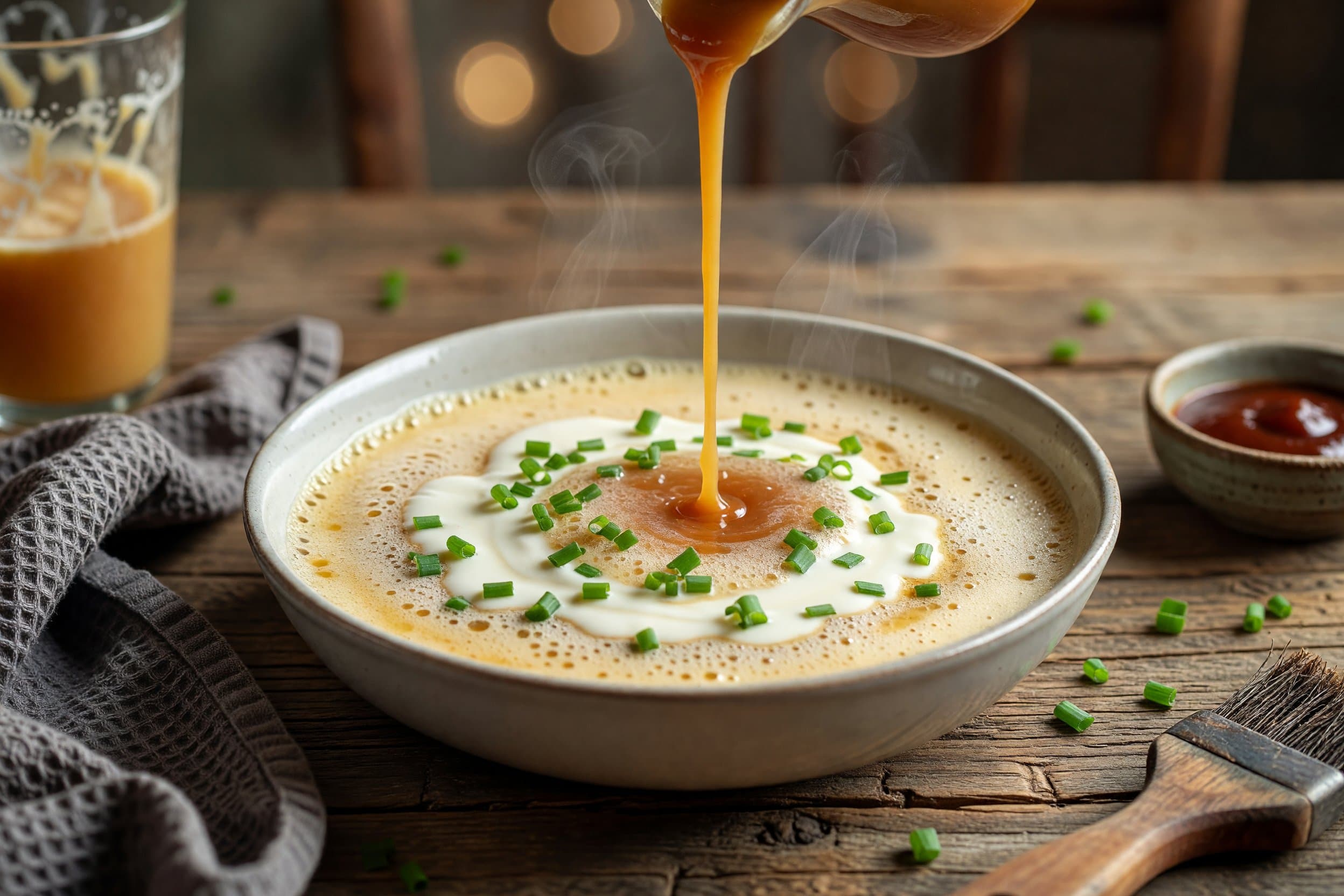 Drizzle with butterscotch syrup and enjoy while preparing Easy Butterbeer Recipe