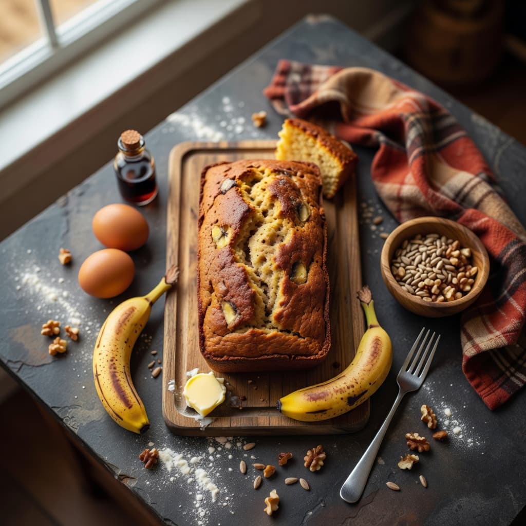 Golden, crackled top, tender crumb — this is banana bread the way it's meant to look and taste.