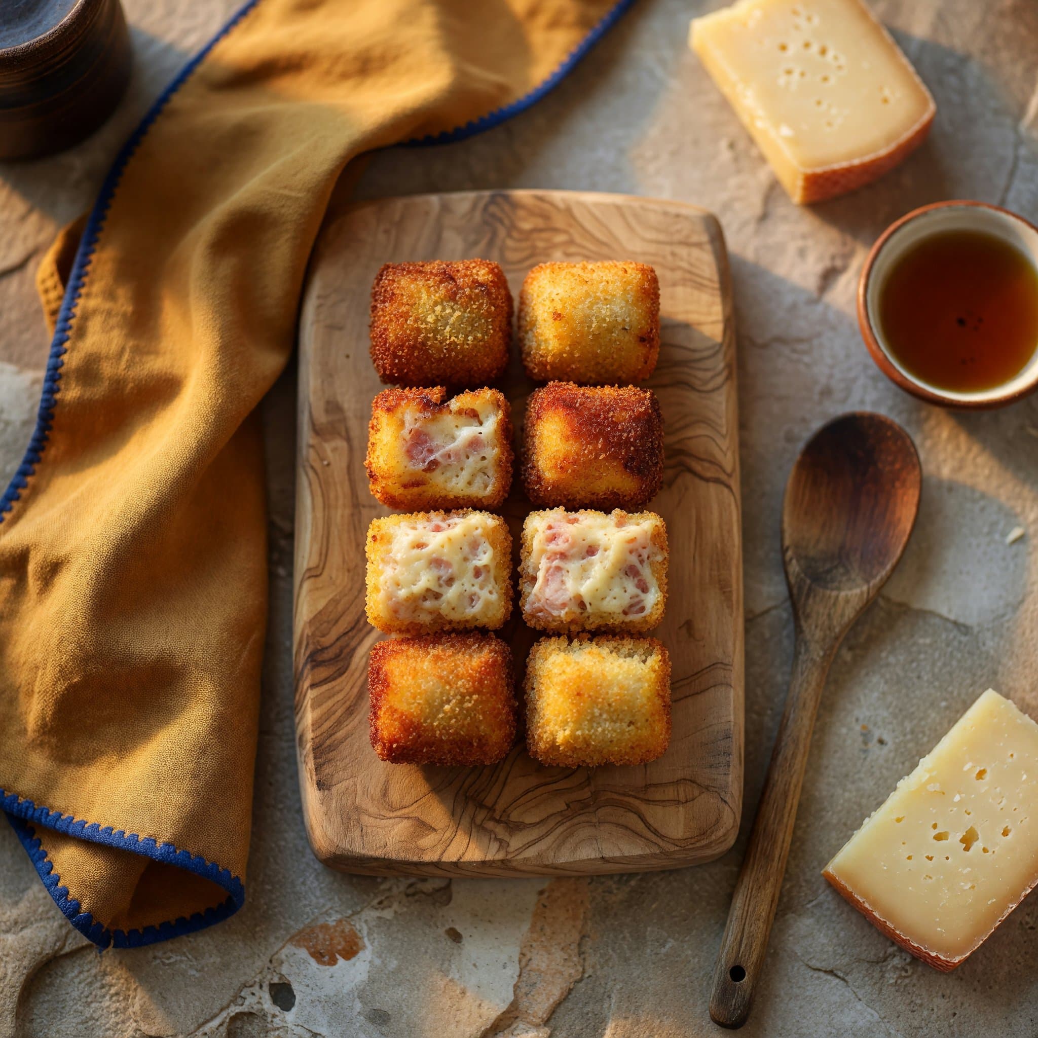 Croquetas de jamón, huevo y pollo — golden, crisp, and built on a béchamel passed down through generations.