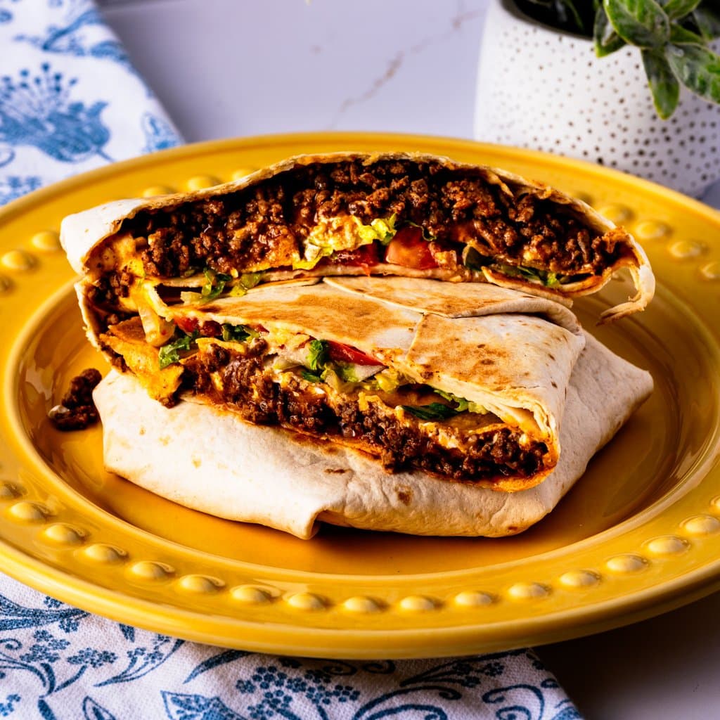 Golden, toasted, and packed with seasoned beef, cheddar, and crunch — the homemade Crunchwrap Supreme.