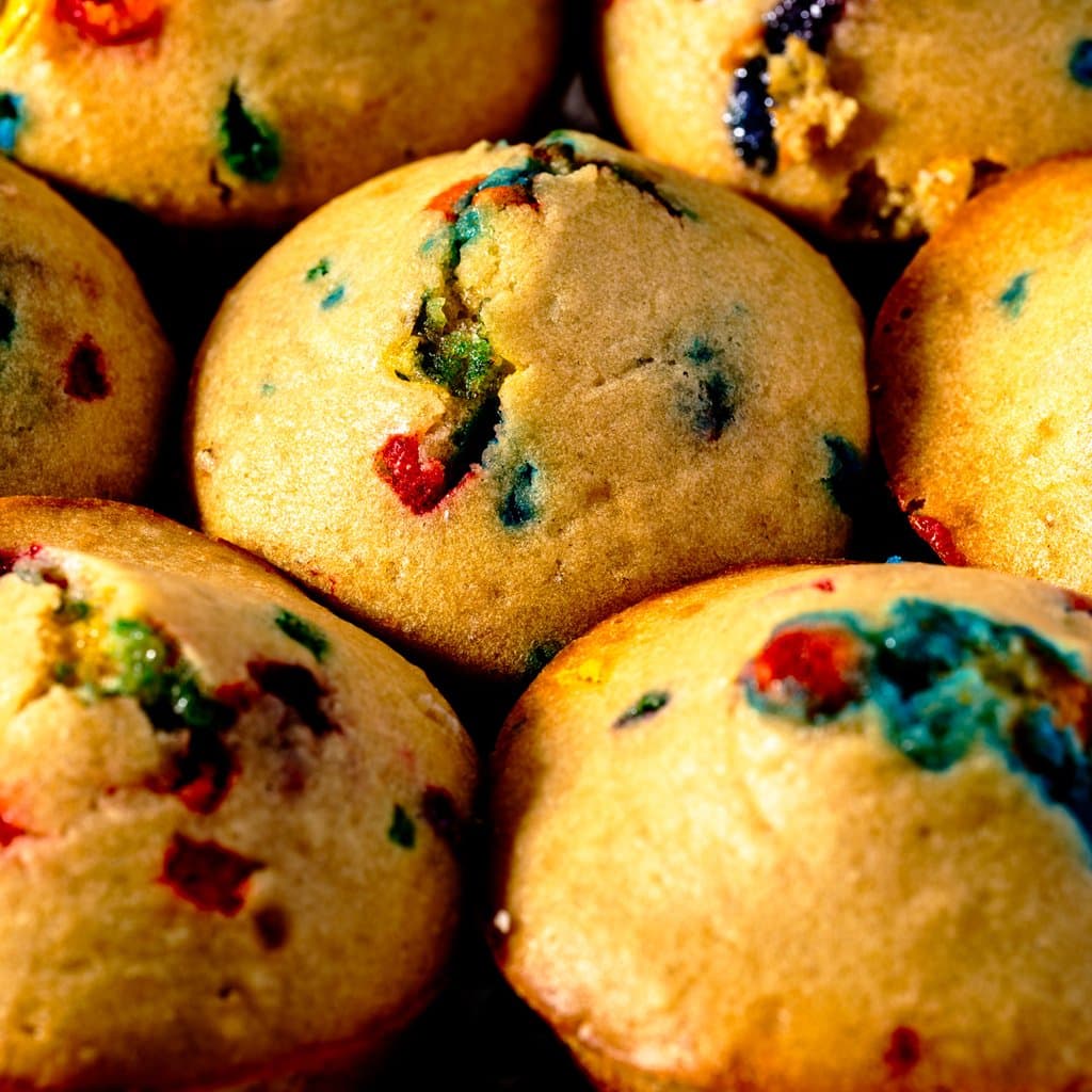 Homemade little bites mini muffins — soft, sprinkle-studded, and ready to snack.