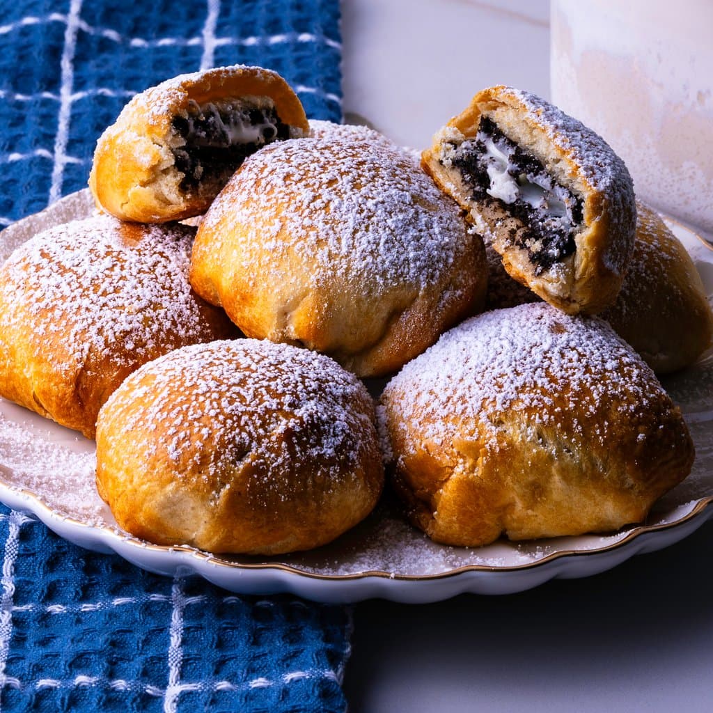 Golden, flaky crescent-wrapped Oreos dusted with powdered sugar — ready in under 10 minutes.